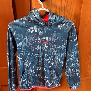 Under Armour Teal and Pink Patterned Hoodie